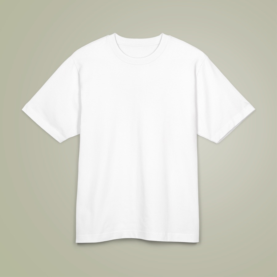 White adult heavyweight organic cotton t-shirt on a hanger, Stanley Stella Freestyler Dry Handfeel blank