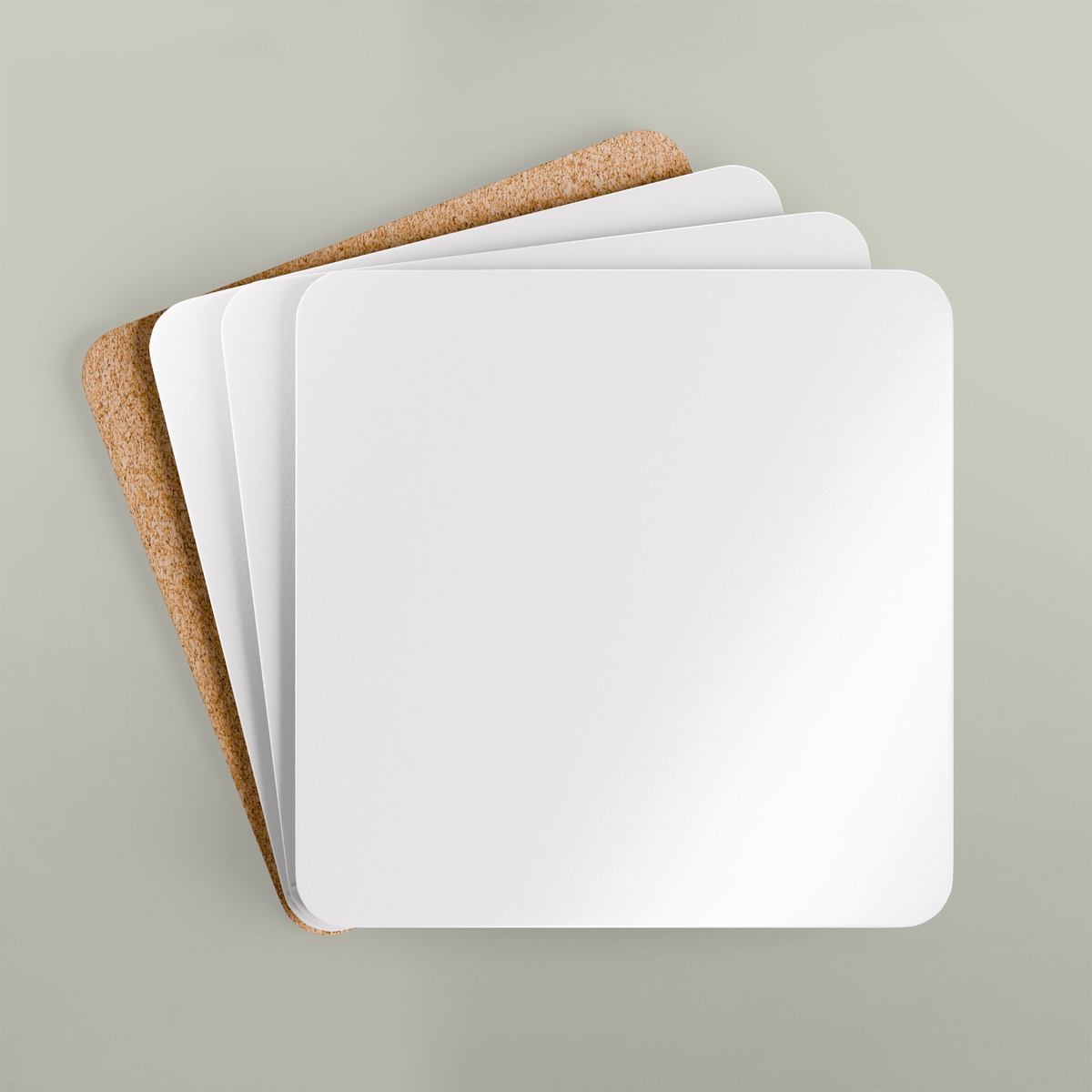 Round cork-backed coaster set